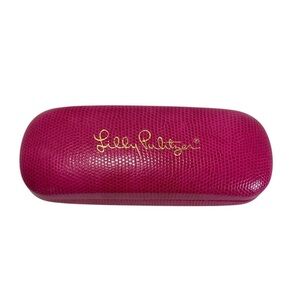 LILLY PULITZER HOT PINK CLAMSHELL GLASSES CASE